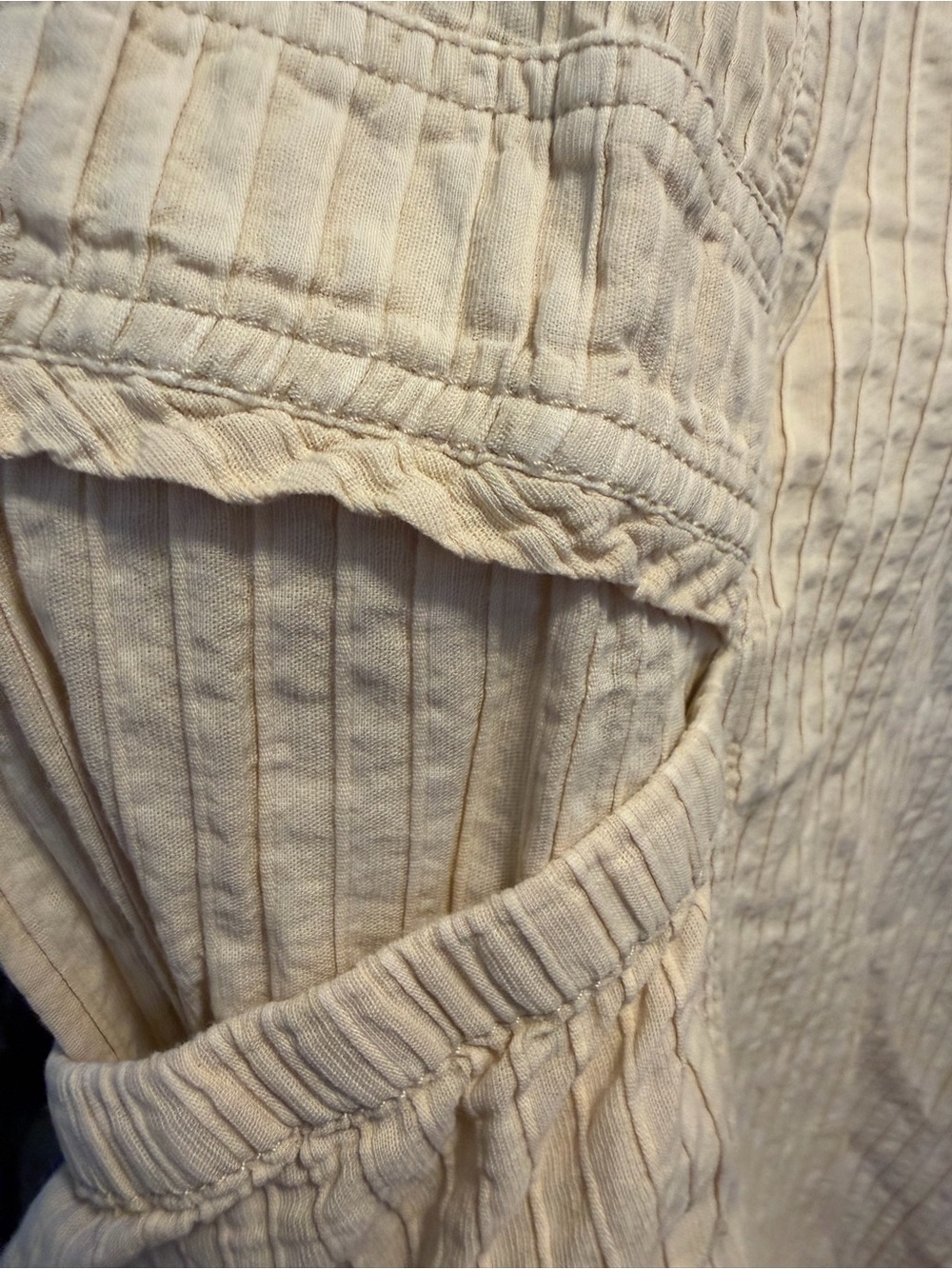 Free People Cream Wide Leg Drawstring Cargo Pants - Picture 6 of 14